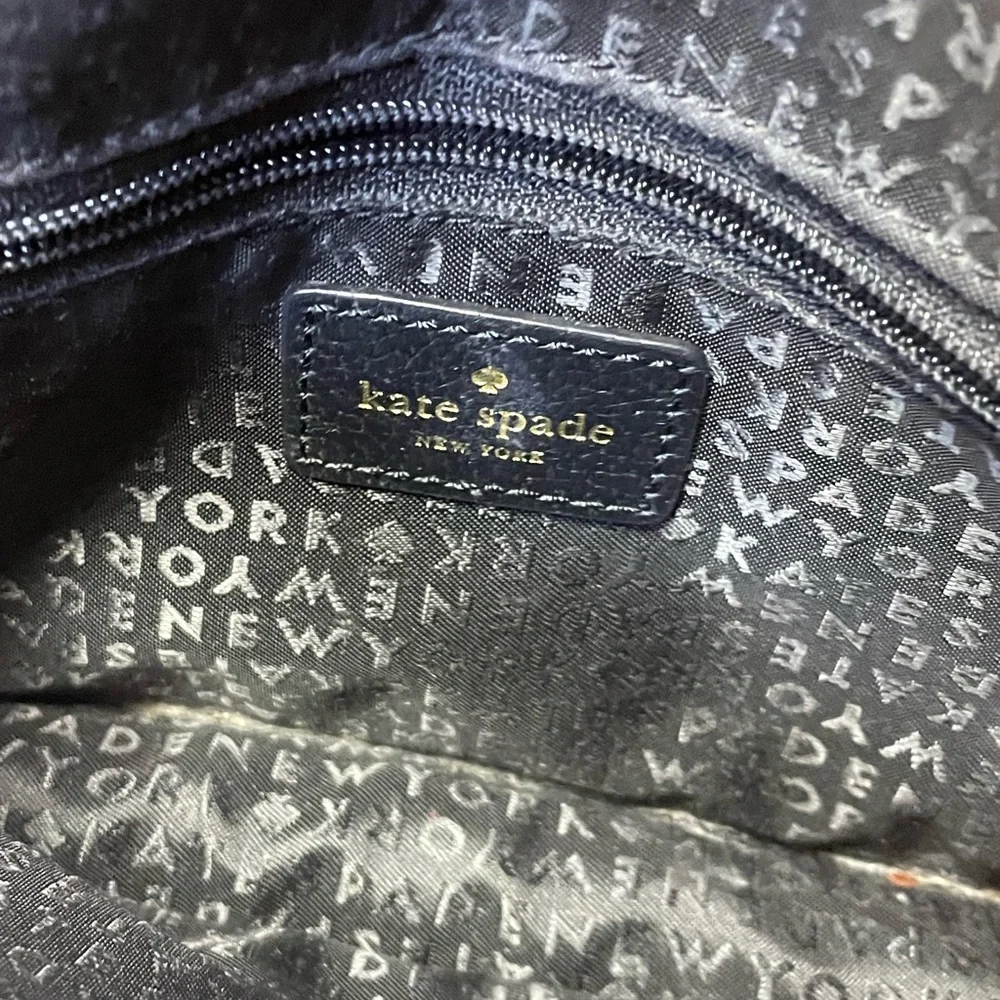 Kate Spade New York Colorblock Ivory Black Pebbled Leather Crossbody Small - Picture 6 of 15